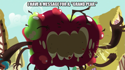 Size: 889x500 | Tagged: safe, g4, the big mac question, apple, apple monster, food, ponyville