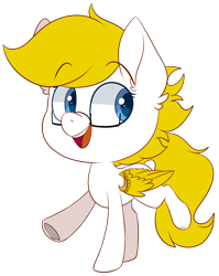 Size: 2065x2593 | Tagged: safe, artist:jetjetj, part of a set, oc, oc only, oc:gizmo gears, pegasus, pony, amputee, artificial wings, augmented, commission, cute, female, glasses, high res, mare, pegasus oc, prosthetic limb, prosthetic wing, prosthetics, solo, white coat, wings, ych result