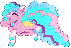 Size: 1280x859 | Tagged: safe, artist:unicorn-mutual, oc, oc only, oc:sunrise cheer, earth pony, hybrid, pony, female, interspecies offspring, magical lesbian spawn, mare, offspring, parent:princess celestia, parent:queen novo, parents:novolestia, simple background, solo, transparent background