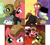 Size: 1972x1786 | Tagged: safe, artist:wadusher0, oc, oc:merriweather, oc:pun, earth pony, griffon, pony, ask pun, ask, magic, sword, triggered, weapon