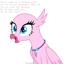 Size: 2387x2373 | Tagged: safe, artist:rioshi, artist:starshade, oc, oc only, hippogriff, g4, base, eyelashes, female, heart, heart eyes, high res, simple background, smiling, solo, transparent background, wingding eyes