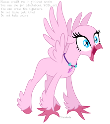 Size: 2878x3238 | Tagged: safe, artist:rioshi, artist:starshade, oc, oc only, hippogriff, g4, base, eyelashes, female, heart, heart eyes, high res, simple background, smiling, solo, transparent background, wingding eyes