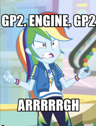 Size: 638x836 | Tagged: safe, edit, edited screencap, screencap, rainbow dash, equestria girls, g4, my little pony equestria girls: better together, cropped, female, fernando alonso, formula 1, gritted teeth, quote, solo
