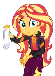Size: 760x1051 | Tagged: safe, artist:asrafpie, sunset shimmer, equestria girls, equestria girls series, g4, how to backstage, spoiler:eqg series (season 2), clothes, female, jacket, looking at you, simple background, socks, solo, transparent background, vector