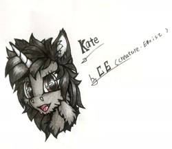 Size: 1672x1448 | Tagged: safe, artist:creature.exist, oc, oc only, oc:kate, pony, unicorn, solo, traditional art
