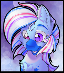 Size: 1313x1502 | Tagged: safe, artist:mychelle, oc, oc only, oc:wind chill, pony, bust, female, mare, portrait, solo