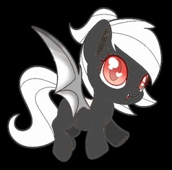 Size: 450x444 | Tagged: safe, artist:werdowp, oc, oc only, bat pony, pony, black background, heart eyes, simple background, solo, wingding eyes
