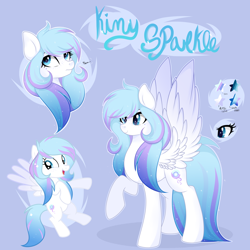 Size: 2700x2700 | Tagged: safe, artist:takan0, oc, oc only, oc:kimy sparkle, pegasus, pony, blue background, female, high res, mare, simple background, solo