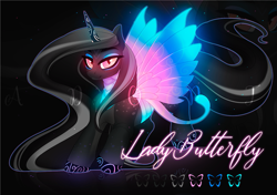 Size: 983x691 | Tagged: safe, artist:dolorosacake, oc, oc only, alicorn, pony, adoptable, advertisement, auction, auction open, butterfly wings, glowing, glowing eyes, paypal, sale, solo, wings