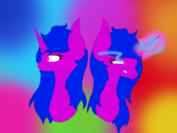 Size: 960x720 | Tagged: safe, artist:dinogrl, oc, oc only, oc:twi sides, pony, unicorn, bust, deality, female, mare, solo