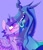 Size: 868x1000 | Tagged: safe, artist:rockin_candies, queen chrysalis, twilight sparkle, alicorn, changeling, changeling queen, pony, g4, blushing, female, forked tongue, lesbian, ship:twisalis, shipping, twilight sparkle (alicorn)