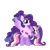 Size: 1000x1000 | Tagged: safe, artist:unoriginai, oc, oc only, pegasus, pony, unicorn, female, magical lesbian spawn, magical threesome spawn, offspring, parent:princess cadance, parent:shining armor, parent:twilight sparkle, parents:twiarmordance, parents:twidance, ponies riding ponies, riding, siblings, simple background, sisters, transparent background