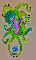 Size: 1781x2937 | Tagged: safe, artist:caldercloud, mane-iac, pony, g4, electro orb, female, solo, traditional art