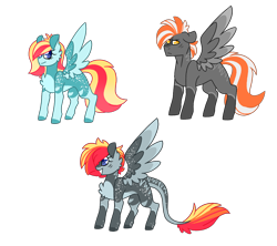 Size: 4500x4000 | Tagged: safe, artist:crazysketch101, oc, oc only, oc:alice looncrest, oc:crazy looncrest, oc:odd looncrest, pegasus, pony, chest fluff, leonine tail, simple background, tail, transparent background, trio