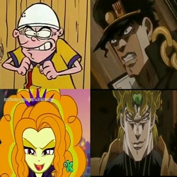 Size: 1024x1024 | Tagged: safe, adagio dazzle, equestria girls, g4, my little pony equestria girls: better together, angry, crossover, dio, dio brando, ed edd n eddy, eddy (ed edd n eddy), jojo's bizarre adventure, jotaro kujo