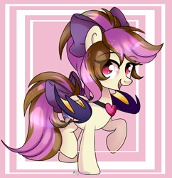 Size: 2817x2913 | Tagged: safe, artist:2pandita, oc, oc only, bat pony, pony, bow, female, hair bow, high res, mare, solo