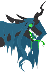 Size: 5000x7454 | Tagged: safe, artist:rockin_candies, artist:tyler611, queen chrysalis, changeling, changeling queen, g4, absurd resolution, drool, drool string, female, salivating, sharp teeth, simple background, solo, teeth, transparent background