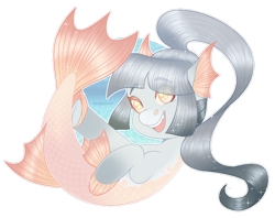 Size: 1024x813 | Tagged: safe, artist:sadelinav, oc, oc only, seapony (g4), chibi, female, simple background, solo, transparent background