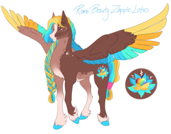 Size: 1400x1100 | Tagged: safe, artist:arexstar, oc, oc only, oc:rome, pegasus, pony, magical lesbian spawn, male, offspring, parent:applejack, parent:rainbow dash, parents:appledash, simple background, solo, stallion, white background