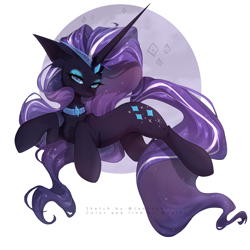 Size: 3000x3000 | Tagged: safe, artist:jun1313, artist:xvaleox, idw, nightmare rarity, pony, unicorn, g4, abstract background, cheek fluff, chest fluff, collaboration, ear fluff, female, high res, looking at you, mare, solo
