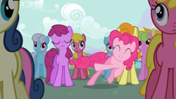 Size: 1920x1080 | Tagged: safe, screencap, berry punch, berryshine, bon bon, carrot top, cherry berry, daisy, flower wishes, golden harvest, linky, pinkie pie, shoeshine, sweetie drops, earth pony, pony, g4, the last roundup, background pony