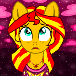 Size: 1500x1500 | Tagged: safe, artist:php185, sunset shimmer, earth pony, pony, unicorn, equestria girls, g4, female, ponified, rise, solo, sunrise