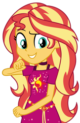 Size: 1024x1580 | Tagged: safe, artist:emeraldblast63, sunset shimmer, equestria girls, equestria girls series, g4, i'm on a yacht, spring breakdown, spoiler:eqg series (season 2), clothes, female, looking at you, shirt, simple background, smiling, solo, transparent background