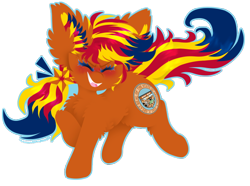 Size: 770x574 | Tagged: safe, artist:vanillaswirl6, oc, oc only, oc:arizona, pony, vanillaswirl6's state ponies, eyes closed, hair accessory, simple background, solo, transparent background