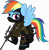 Size: 6000x6091 | Tagged: safe, artist:n0kkun, part of a set, rainbow dash, pegasus, pony, g4, armor, assault rifle, balaclava, belt, boots, clothes, female, flag, german, germany, gloves, gsg9, gun, knife, mare, mp7, pants, police, pouch, radio, raised hoof, raised leg, rifle, shoes, simple background, solo, steyr aug, submachinegun, transparent background, watch, weapon, wristwatch