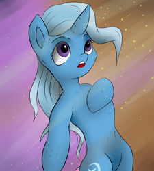 Size: 3826x4252 | Tagged: safe, artist:guatergau5, trixie, pony, unicorn, semi-anthro, g4, abstract background, arm hooves, bipedal, chest fluff, female, mare, open mouth, solo