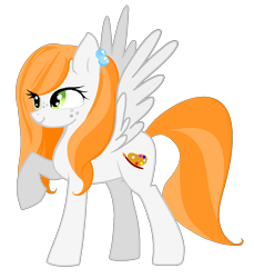 Size: 1002x1093 | Tagged: safe, artist:agdistis, oc, oc only, oc:ginger peach, pegasus, pony, /mlp/, drawthread, green eyes, orange hair, pegasus oc, simple background, solo, transparent background, wings