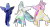 Size: 2770x1469 | Tagged: safe, artist:monstermaster13, princess cadance, princess celestia, princess luna, human, anthro, g4, 3d, armpits, humanized, pose, simple background, transparent background