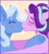 Size: 1156x1282 | Tagged: safe, artist:kittycoot, starlight glimmer, trixie, pony, unicorn, g4, blushing, duo, eyes closed, female, first kiss, heart, kiss on the lips, kissing, lesbian, mare, orange background, ship:startrix, shipping, simple background