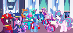 Size: 2340x1080 | Tagged: safe, artist:徐詩珮, fizzlepop berrytwist, glitter drops, princess cadance, princess flurry heart, spring rain, tempest shadow, twilight sparkle, oc, oc:bubble sparkle, oc:nova sparkle, oc:velvet berrytwist, alicorn, pony, unicorn, bubbleverse, series:sprglitemplight diary, series:sprglitemplight life jacket days, series:springshadowdrops diary, series:springshadowdrops life jacket days, g4, alternate universe, base used, bisexual, broken horn, chase (paw patrol), clothes, cousins, cute, female, filly, glitterbetes, horn, lesbian, lifeguard, lifeguard spring rain, magical lesbian spawn, magical threesome spawn, marshall (paw patrol), mother and child, mother and daughter, multiple parents, next generation, offspring, parent:glitter drops, parent:spring rain, parent:tempest shadow, parent:twilight sparkle, parents:glittershadow, parents:sprglitemplight, parents:springdrops, parents:springshadow, parents:springshadowdrops, paw patrol, polyamory, ship:glitterlight, ship:glittershadow, ship:sprglitemplight, ship:springdrops, ship:springlight, ship:springshadow, ship:springshadowdrops, ship:tempestlight, shipping, siblings, sisters, skye (paw patrol), springbetes, teenager, tempestbetes, twilight sparkle (alicorn), zuma (paw patrol)