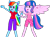 Size: 1293x964 | Tagged: safe, artist:徐詩珮, oc, oc only, oc:hsu amity, oc:rainbow eevee, equestria girls, g4, amityeevee, clothes, equestria girls-ified, female, lesbian, oc x oc, ponied up, shipping, simple background, transparent background