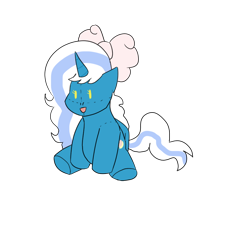 Size: 700x720 | Tagged: safe, artist:marshcanoes, oc, oc:fleurbelle, alicorn, pony, alicorn oc, bow, female, hair bow, horn, mare, plushie, simple background, tongue out, toy, transparent background, wings, yellow eyes