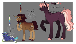Size: 1280x745 | Tagged: safe, artist:catstelllation, oc, oc:caramel kingston fair apple, oc:nothern atlas empire, oc:orpheus, earth pony, pegasus, pony, unicorn, baby, baby pony, color palette, colt, female, freckles, male, mare, offspring, parent:big macintosh, parent:twilight sparkle, parents:twimac, siblings, stallion, tongue out