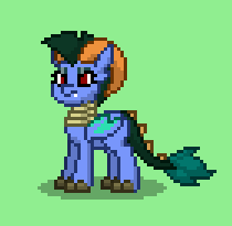 Size: 210x205 | Tagged: safe, oc, oc only, oc:empress seraph, dragon, pony, pony town, aggressive, antagonist, beyond equestria, claws, dragon clan, dragoness, fangs, female, horns, intimidating, leader, neck rings, oc villain, pixel art, scales, scaly, scowl, spiked tail, sprite, tail, villainess, wings