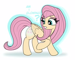 Size: 2560x2062 | Tagged: safe, artist:janelearts, fluttershy, pegasus, pony, g4, female, glowing, glowing cutie mark, high res, mare, solo