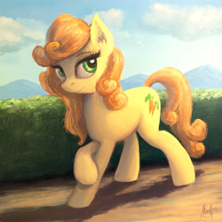 Size: 1920x1920 | Tagged: safe, artist:magfen, carrot top, golden harvest, earth pony, pony, g4, cute, cutie top, female, hedge, mare, solo