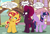 Size: 2450x1644 | Tagged: safe, artist:ejlightning007arts, fizzlepop berrytwist, sunset shimmer, tempest shadow, twilight sparkle, alicorn, pony, unicorn, g4, blushing, broken horn, butt smack, butt touch, female, horn, lesbian, polyamory, ponyville, raised hoof, ship:sunsetsparkle, ship:tempestlight, shipping, spanking, speech bubble, stupid sexy twilight, tempest's cutie mark, tempestlightshimmer, tempestshimmer, tongue out, twilight sparkle (alicorn), wing slap, wings, wingspank