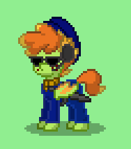 Size: 188x214 | Tagged: safe, oc, oc only, oc:pony town cop, bat pony, pony, pony town, bat pony oc, bat wings, blank expression, curly mane, dimple, fluffy mane, headset, no name character, patrol, pixel art, police, police baton, police hat, police officer, police pony, police uniform, short tail, sprite, stop right there criminal scum, sunglasses, weapon, wings