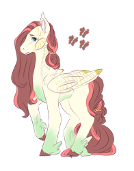 Size: 1098x1403 | Tagged: safe, artist:kiwigoat-art, fluttershy, pegasus, pony, g4, female, redesign, simple background, solo, transparent background