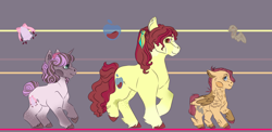 Size: 2160x1055 | Tagged: safe, artist:kiwigoat-art, apple bloom, scootaloo, sweetie belle, earth pony, pegasus, pony, unicorn, g4, redesign, trio