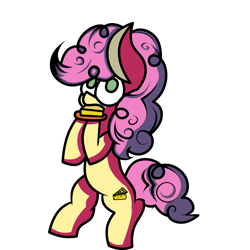 Size: 5000x5000 | Tagged: safe, artist:hymyt2, li'l cheese, earth pony, pony, g4, the last problem, bipedal, cheese, food, male, plate, simple background, solo, transparent background
