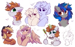 Size: 1600x1000 | Tagged: safe, artist:mirtash, oc, oc only, oc:calamity, oc:homage, oc:littlepip, pegasus, pony, unicorn, fallout equestria, female, freckles, male, mare, sketch, stallion, toaster, toaster repair pony