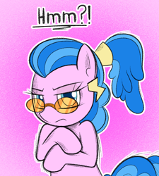 Size: 1272x1412 | Tagged: safe, artist:claribell3, surf, pony, g4, angry, commission, ear piercing, earring, female, glasses, jewelry, mare, piercing, solo