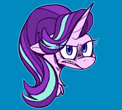 Size: 1635x1473 | Tagged: safe, artist:wutanimations, starlight glimmer, pony, unicorn, g4, angry, bust, female, portrait, shark teeth, solo