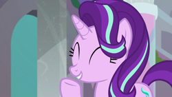 Size: 1920x1080 | Tagged: safe, screencap, starlight glimmer, pony, unicorn, a horse shoe-in, g4, ^^, cute, eyes closed, female, glimmerbetes, mare, smiling, solo