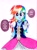Size: 2279x3039 | Tagged: safe, artist:liaaqila, rainbow dash, equestria girls, g4, appreciation, breasts, cleavage, clothes, corset, cute, dashabetes, ear piercing, earring, female, gloves, high res, jewelry, looking at you, necklace, piercing, pointing at you, rainbow dash always dresses in style, smiling, solo, talking to viewer, traditional art